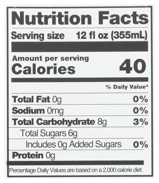 Nutrition Information - Pink Grapefruit Juniper & Ginger Soda (4 Pack)