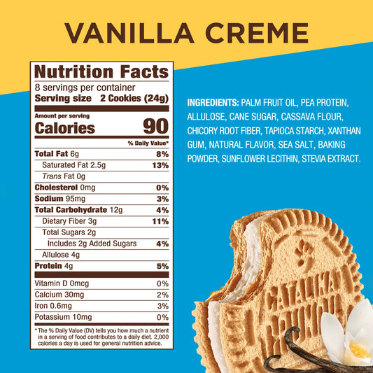 Nutrition Information - Vanilla Crème Sandwich Cookies