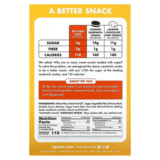 Nutrition Information - Leos Golden Vanilla Sandwich Creme Cookies