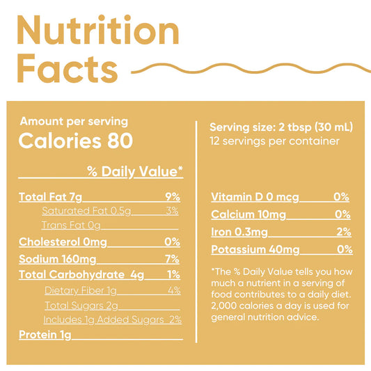 Nutrition Information - Lemon Miso Dressing