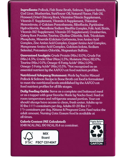 Nutrition Information - Sustainably-Caught Minced Salmon Wet Cat Food Tetra