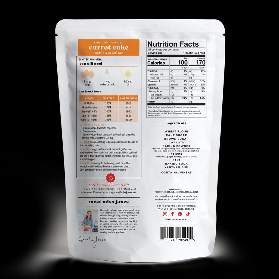 Carrot Cake Muffin & Bread Mix