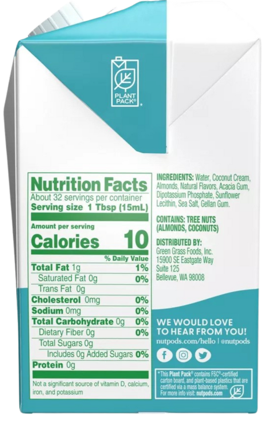 Nutrition Information - Unsweetened Caramel Creamer