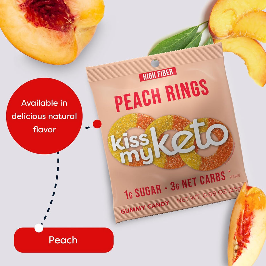 Gummies Candy – Low Carb Candy Peach Gummy Rings (8 CT)
