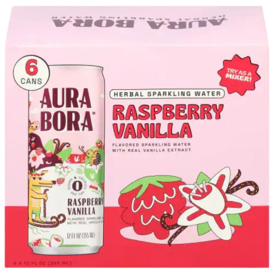 Raspberry Vanilla Sparkling Water (6 Pack)