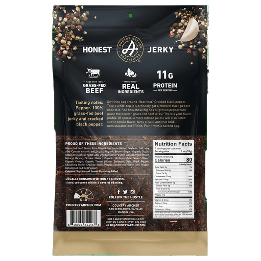 Nutrition Information - Cracked Pepper Grass-Fed Beef Jerky