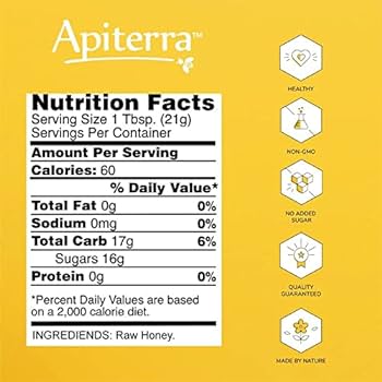 Nutrition Information - 100% Pure Raw Honey Mountain Wildflower