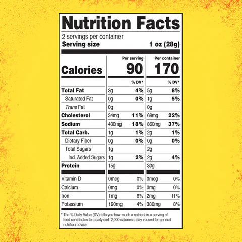 Nutrition Information - Honey Chipotle Jerky