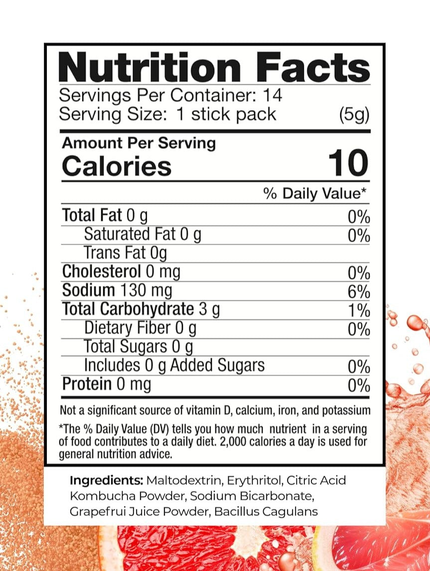 Feel Good Organic Superfoods Grapefruit Kombucha (7 Packets) Martie