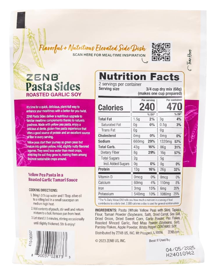 Roasted Garlic Soy Pasta Side (8 Pack)