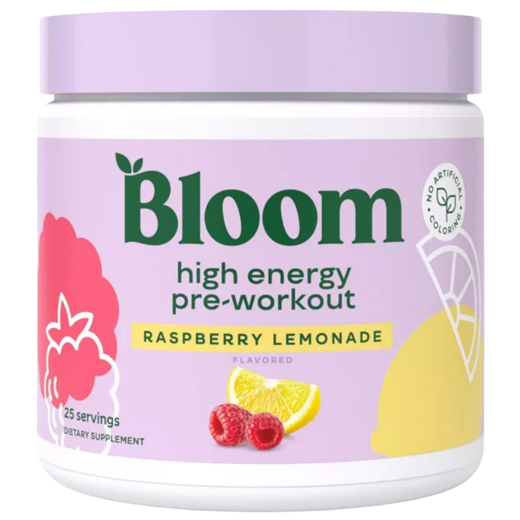 Bloom Nutrition Raspberry Lemonade High Energy Pre-Workout Supplement ...