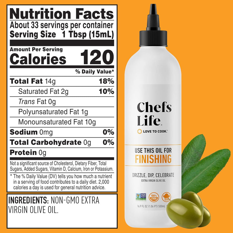 Organic Finishing 100% Extra Virgin Olive Oil Squeezable