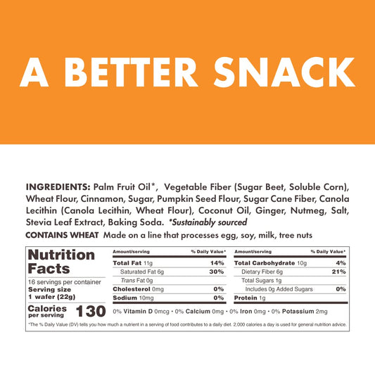 Nutrition Information - Rip Van Keto Wafer Cookie Pumpkin Spice (16 CT)