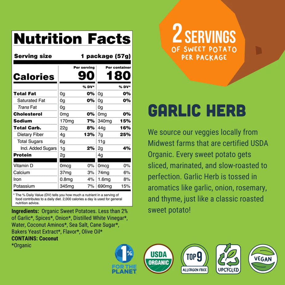 Organic Garlic Herb Sweet Potato Jerky