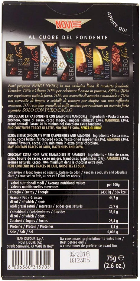 Nero Raspberry Almond Dark Chocolate Bar