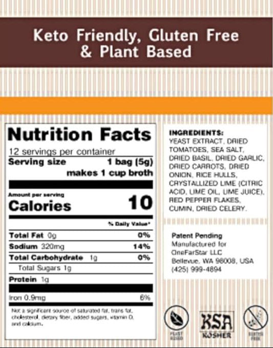 Nutrition Information - Spicy Tortilla Sipping Broth Bag