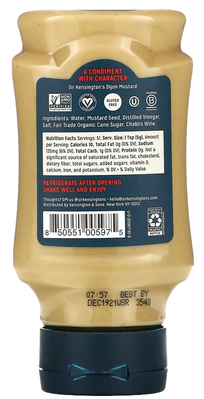 Nutrition Information - Dijon Mustard