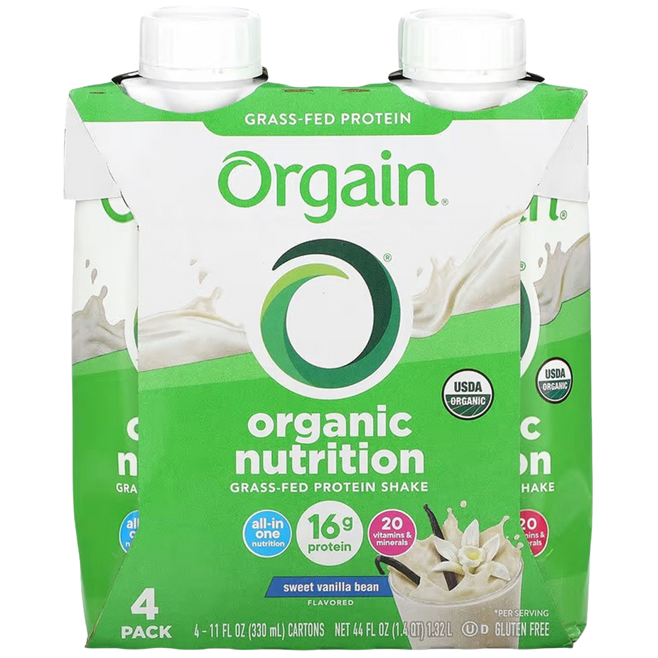 Organic Vanilla Bean Grass Fed Protein Shake (4 Pack)