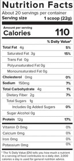 Nutrition Information - Truvani Protein + Energy Vanilla Latte Powder