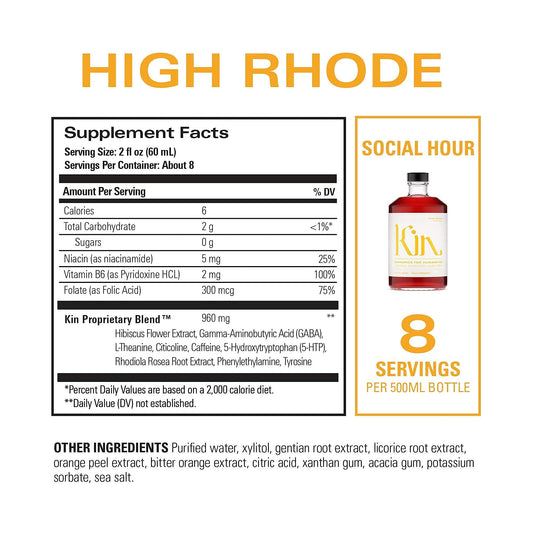 Nutrition Information - High Rhode Non-Alcoholic Spirits