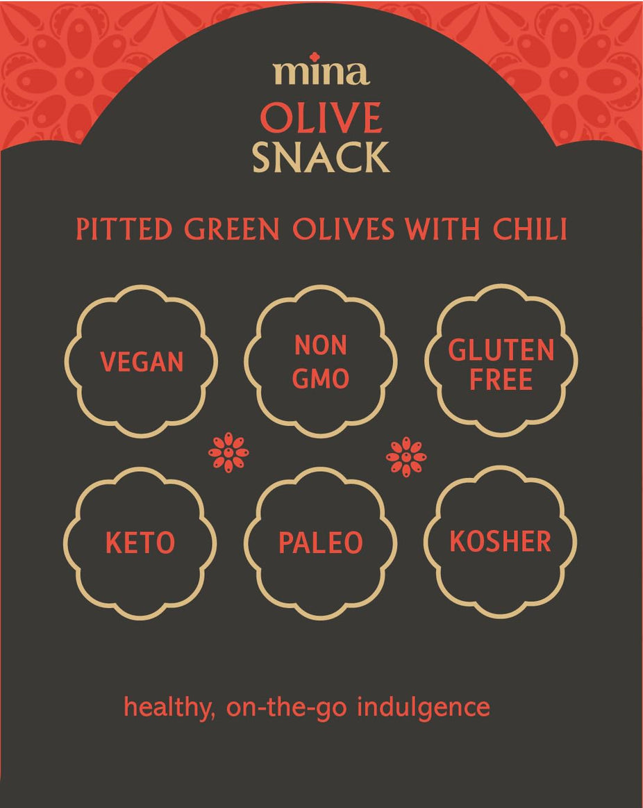 Green Pitted Olives With Chili (Snack Bag)