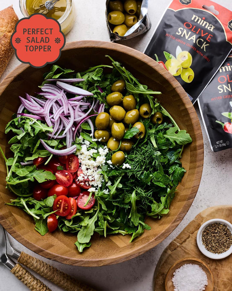 Green Pitted Olives With Chili (Snack Bag)