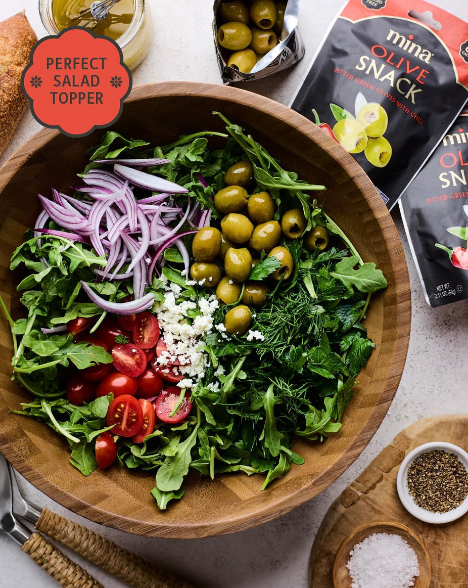 Green Pitted Olives With Chili (Snack Bag)