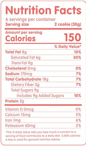 Nutrition Information - Cinnamon Crispy Cookie
