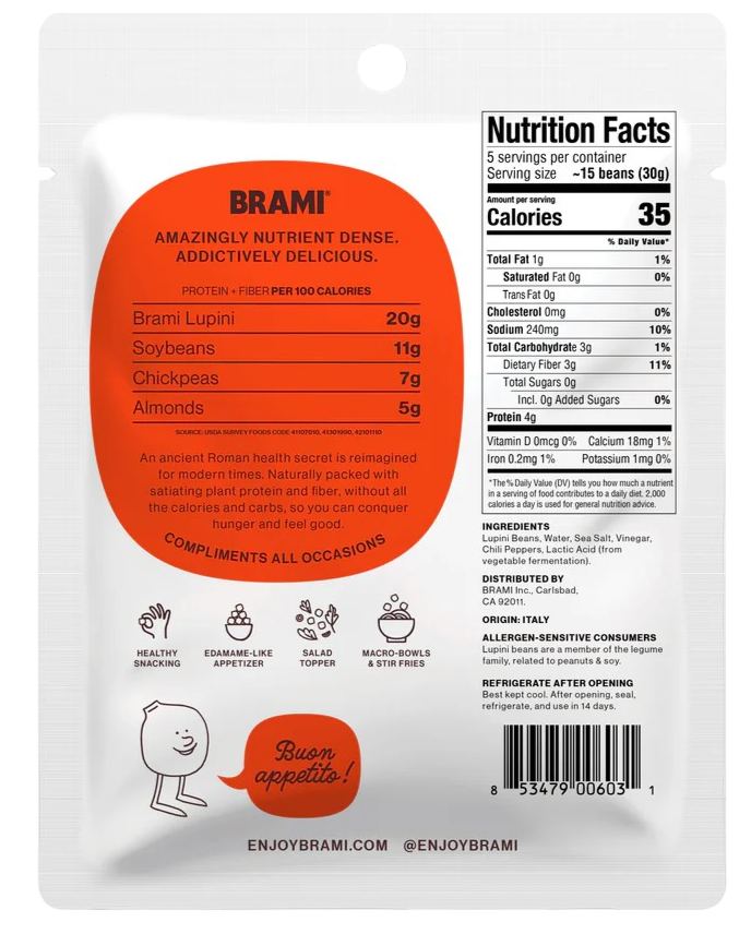 Chili Pepper Italian Snacking Lupini Beans (8 Pack)