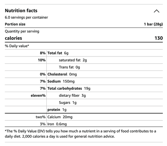 Nutrition Information - Grain Free Sea Salt Tortilla Chips (6 CT)