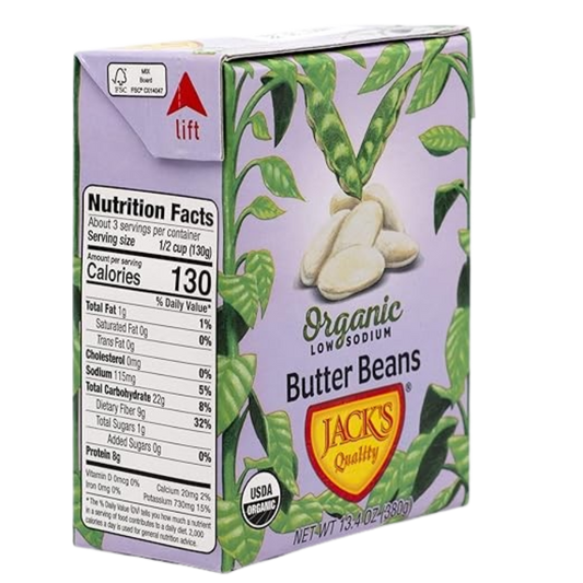 Organic Low Sodium Butter Beans