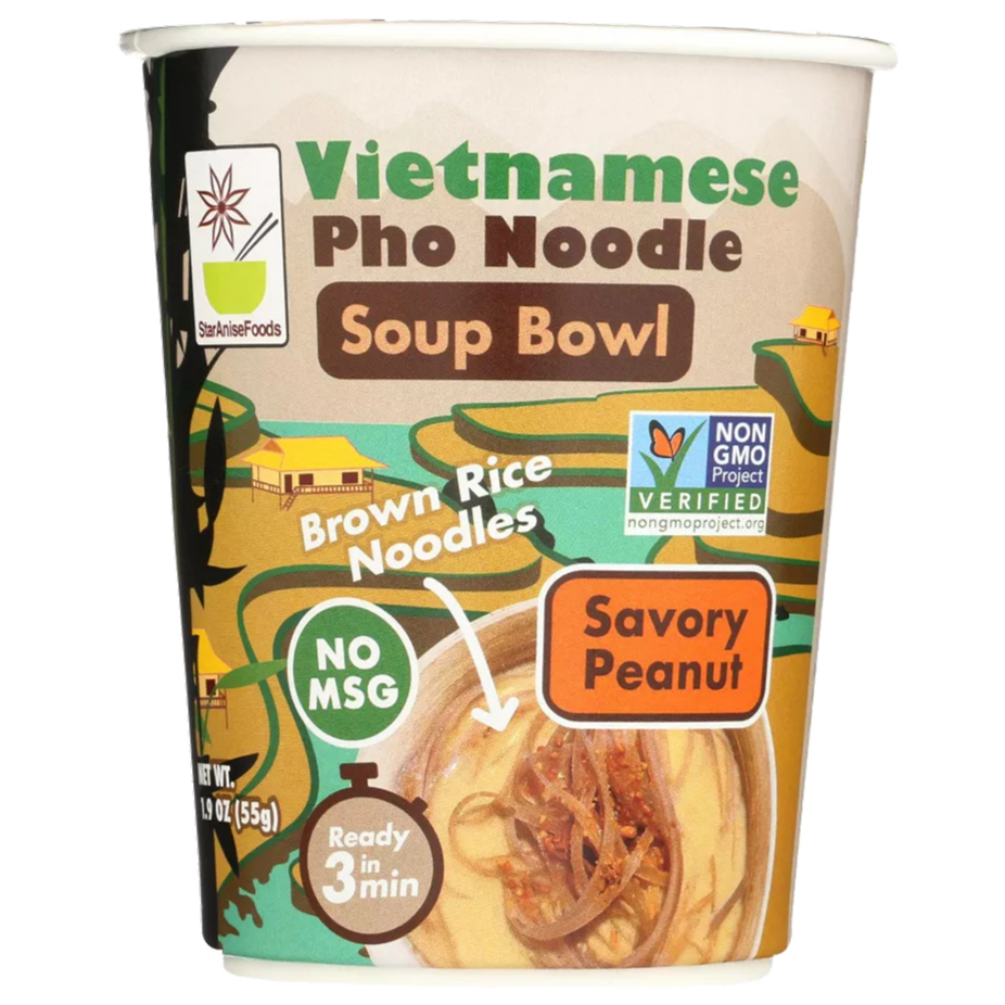 Savory Peanut Vietnamese Pho Noodle Soup Bowl