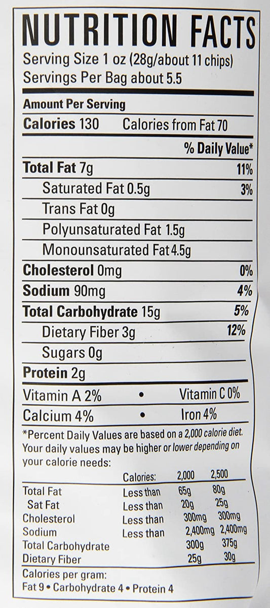 Nutrition Information - Multigrain Tortilla Chips