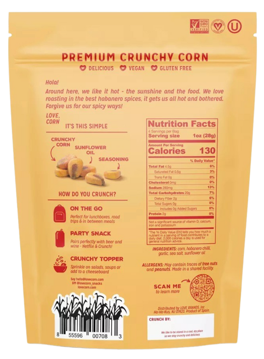 Nutrition Information - Habanero Chili Love Corn