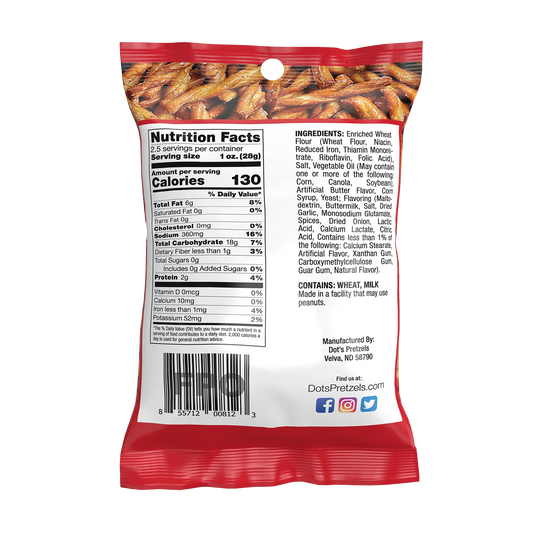 Nutrition Information - Original Seasoned Homestyle Pretzel Twists