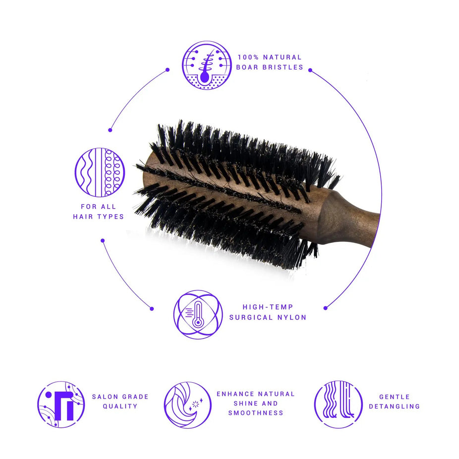 65mm Professional Round Brush with Premium Boar Bristle