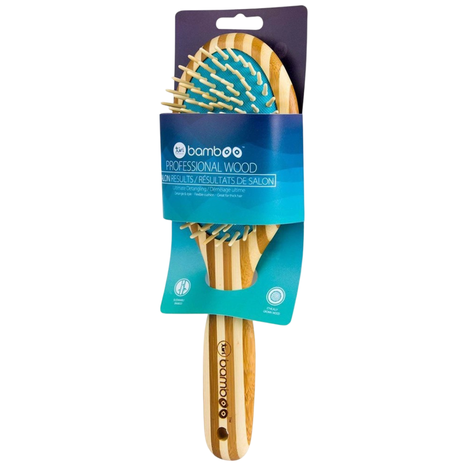 Sustainable Bamboo Brush With Natural Bristles - Turquoise