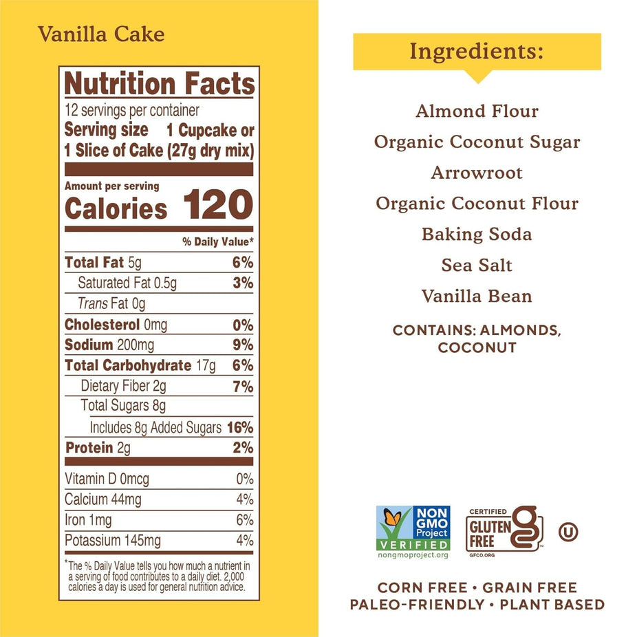 Vanilla Cupcake & Cake Almond Flour Baking Mix