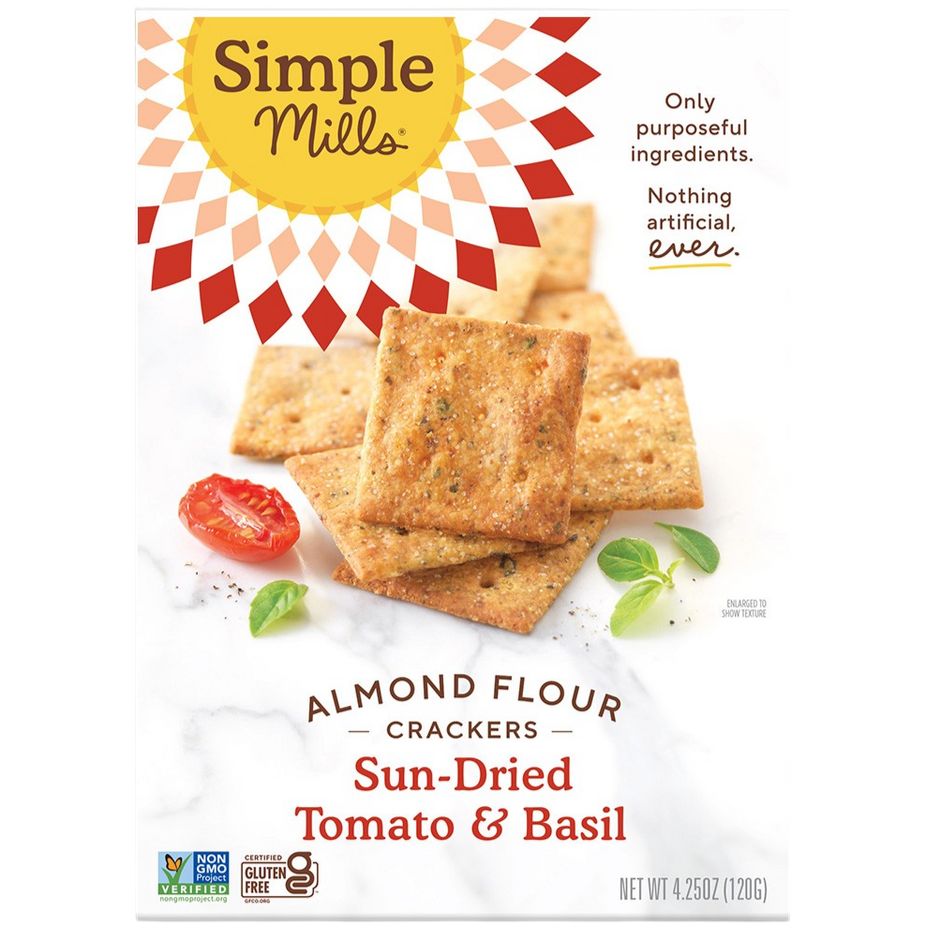 Sun-Dried Tomato & Basil Almond Flour Crackers