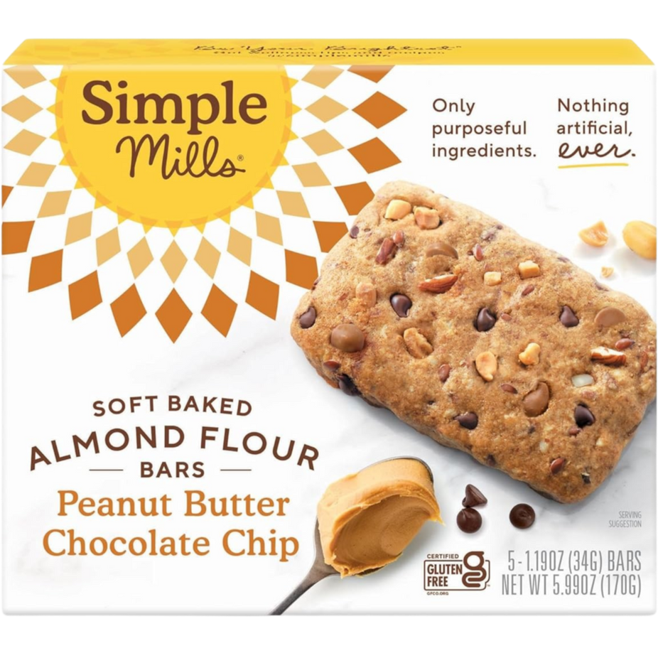 Soft Baked Peanut Butter Chocolate Chip Almond Flour Bars