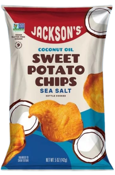 Sea Salt Sweet Potato Chips with Coconut Oil