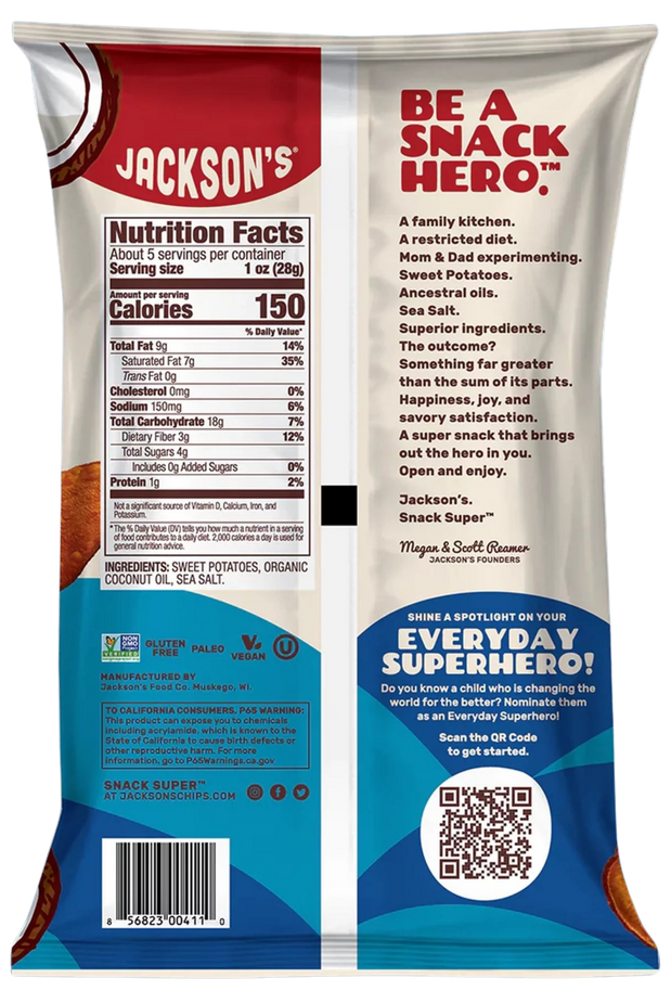 Sea Salt Sweet Potato Chips with Coconut Oil