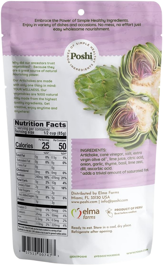 Nutrition Information - Artichokes with Basil & Thyme