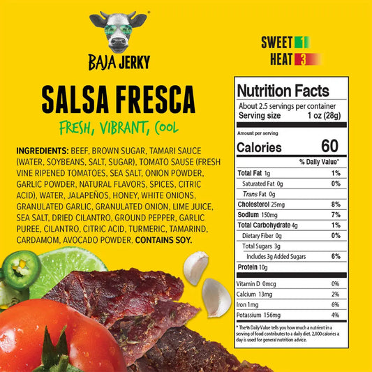 Nutrition Information - Salsa Fresca Beef Jerky