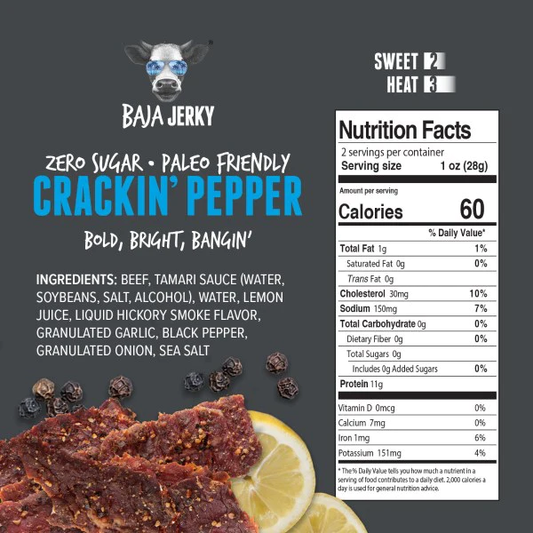 Nutrition Information - Pepper Crackin Jerky