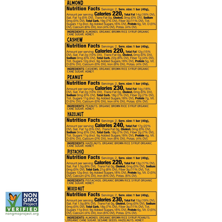 Nut Bars Mix of Six Variety Pack (12 CT)