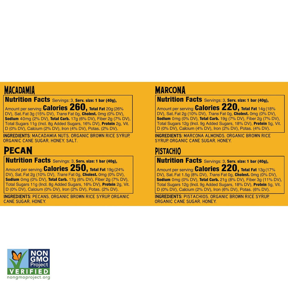 Nut Bars Mix of Four Variety Pack (12 CT)