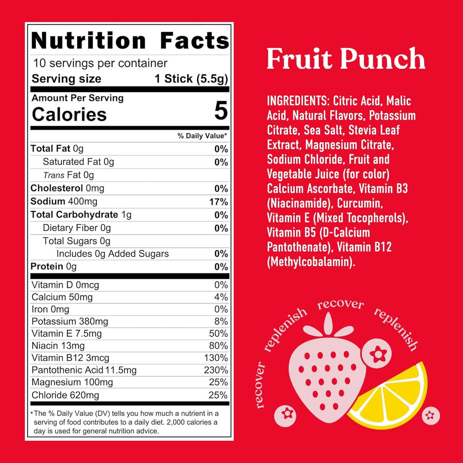 Fruit Punch Hydration Powder Drink Mix (10 CT)