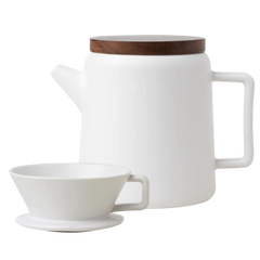 Ceramic Pour Over Serving Pot - White