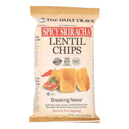 Spicy Sriracha Lentil Chips